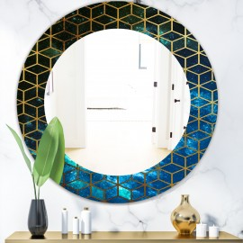 Capital Gold Honeycomb 11 Modern Round Mirror Modern Mirror Round Wall Mirror Mirror Wall