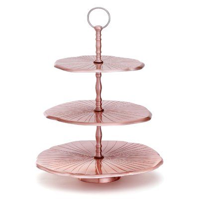 2 Tier Modern Mirror Top Dessert Cupcake Stand Rose Gold Plated Rose Gold Plates Tiered Stand Rose Gold Marble