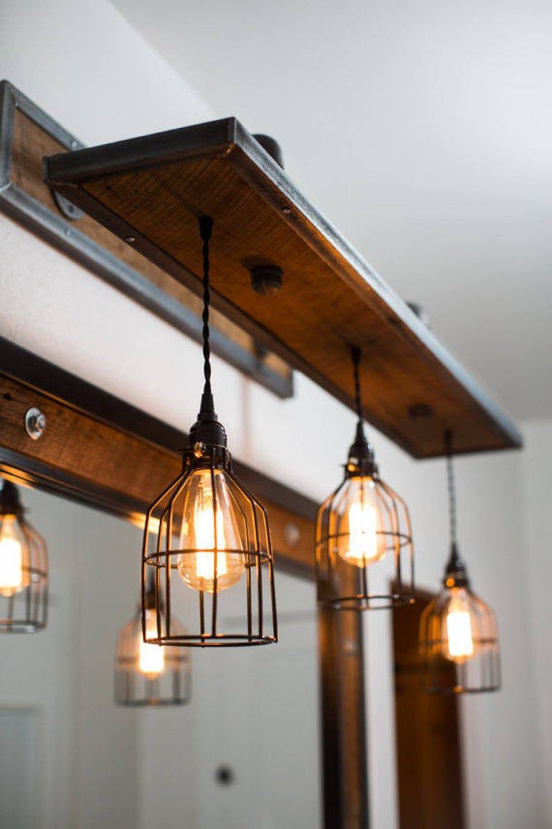 Rustic Industrial Light - Steel and Barn Wood Vani Rustic Industrial Light - Steel and Barn Wood Vani