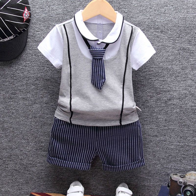 1st birthday baby boy summer clothes set T-shirt tops+pants suit for summer newborns babies child clothing wedding costume sets | www.babyliscious.com