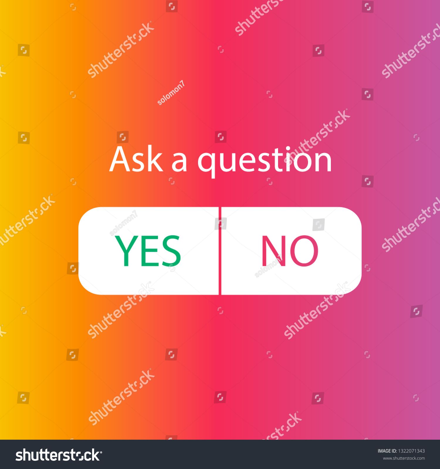 Ask a question, Yes or No icon. Survey on social networks, vector ...