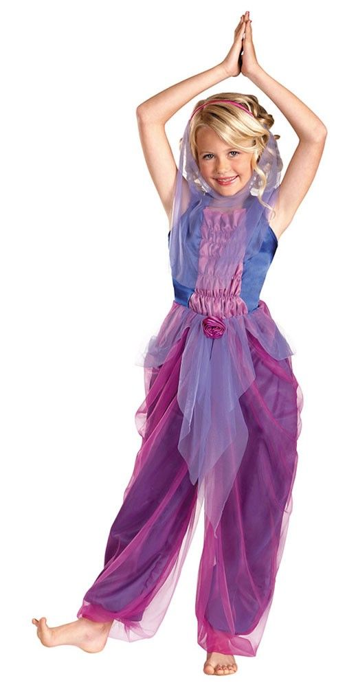Girls Purple Harem Princess Costume Gypsy Genie Girls Childrens Belly Dancer NEW