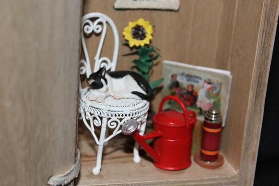 Miniature flower box, little garden patio