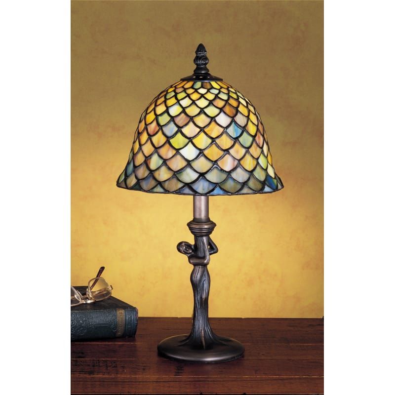 Meyda Tiffany 30315 Tiffany Glass Stained Glass Tiffany Accent Table Lamp From The Tiffany Fishscale Collection Stained Glass Lamp Shades Stained Glass Lamps Lamp