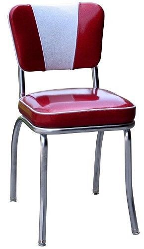 Chrome Diner Chair Retro 50 S 60 Style Mid Century Modern Red Dining Chairs Kitchen Side Table And Area