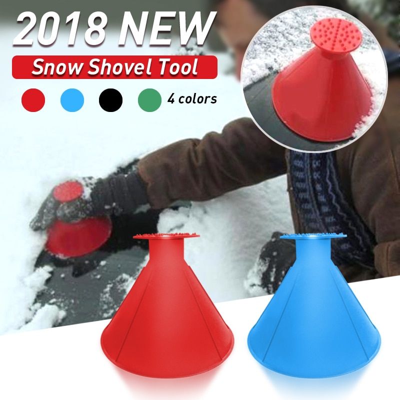 Myfreed Scrape A Round Ice Scraper Car Windshield Snow Scraper Magic Funnel Snow Removal Tool Cone-Shaped Windshield Ice Scraper