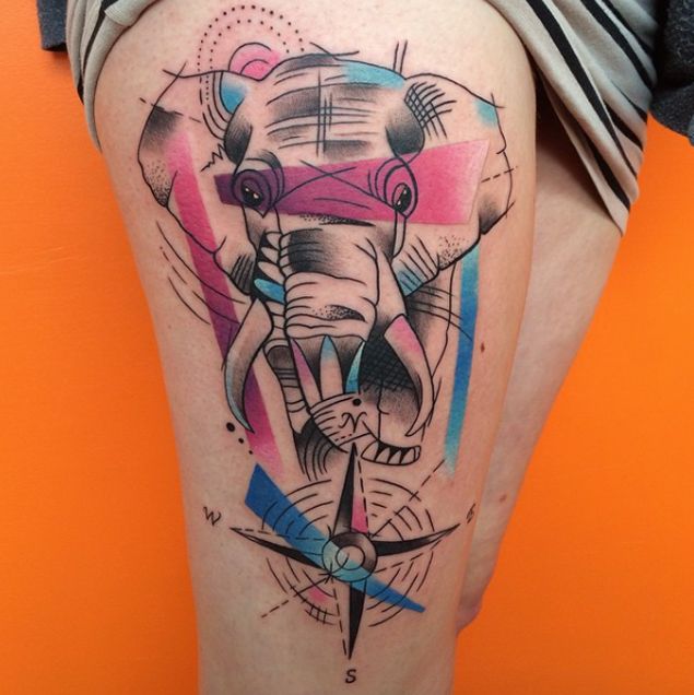 Abstract Elephant Tattoos - 635x636 - jpeg Abstract Elephant Tattoos