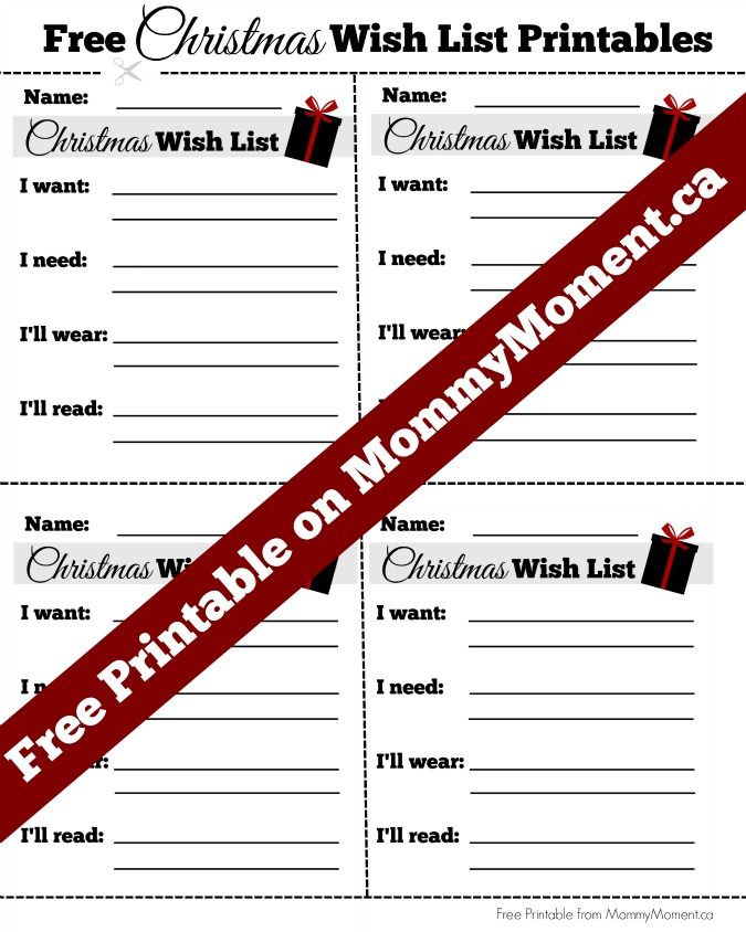 free christmas wish list printables for the future pinterest holiday shopping list template