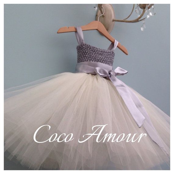 IVORY//BLACK WEDDING FORMAL GOWN FLOWER GIRL TULLE DRESS 12M 2 3//4 5//6 7//8 10 12