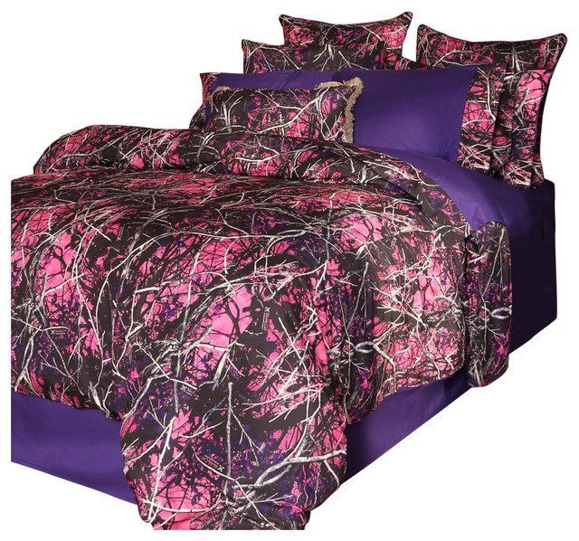 Regal Comfort The Woods High Viz Pink Camouflage Queen 8pc Premium