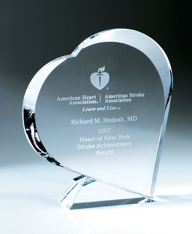 Engraved With Your Custom Text Personalised Glass Heart Paperweight//Trophy//Award