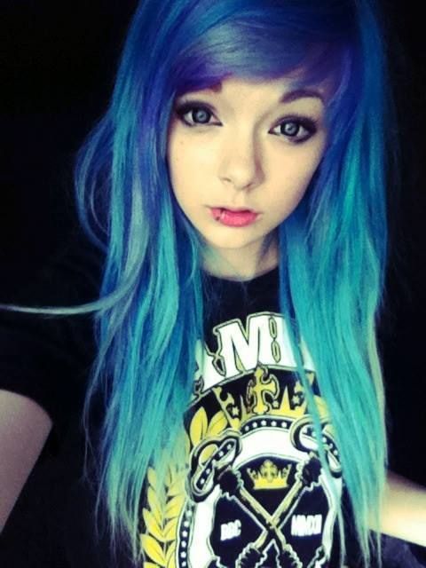Blue Ombre Hair Dye Kit Chalk And Hair Coloring