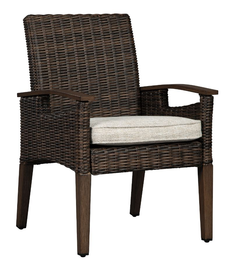 P750 601a Set Of 2 Paradise Trail Medium Brown Plastic Wicker Arm Chairs Features Handwoven Resin Patio Chair Cushions Outdoor Dining - Ashley Furniture Dining Armchair P750 601a Set Of 2 Paradise Trail Medium Brown Plastic Wicker Arm Chairs Features Handwoven Resin Patio Chair Cushions Outdoor Dining - Ashley Furniture Dining Armchair
