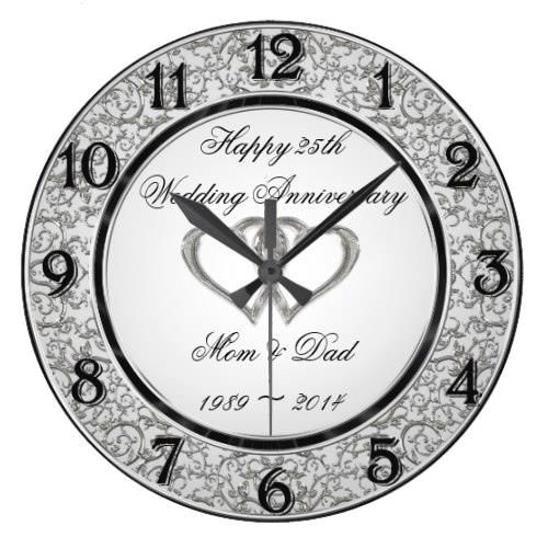 25th Wedding Anniversary Wall Clock 25 25th Wedding Anniversary Wall Clock Http Www Zazzle