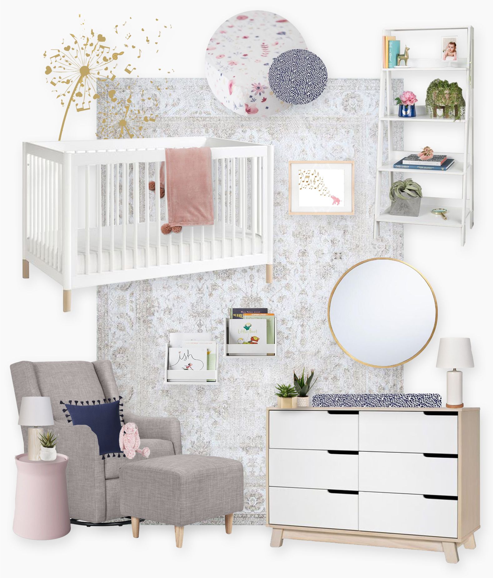 A Modern Pastel Nursery E Design Reveal Nurseries Modern Pastel Nursery E Design By Little Crown Interiors