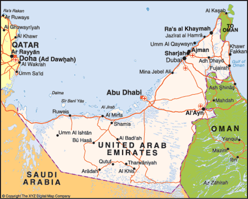 united arab emirates dubai envelope maps place settings cards