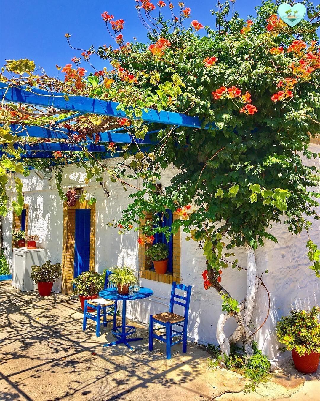 undefined Beautiful World, Beautiful Homes, Wonderful Places, Beautiful Places, Mexican Patio, Balkon Design, Outdoor Space, Outdoor Decor, Greece Travel