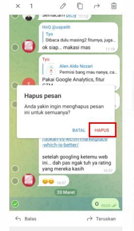 hapus chat grup di telegram