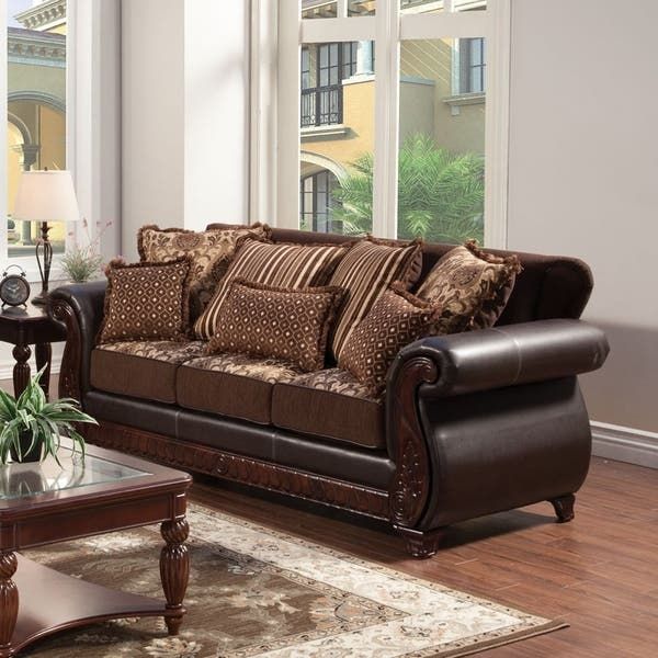 Com Ping Bedding Furniture Electronics Jewelry Clothing More Faux Leather Sofa And Fabric Mixing Traditional Faux Leather Sofa, Dark Brown Leather And Fabric Sofa