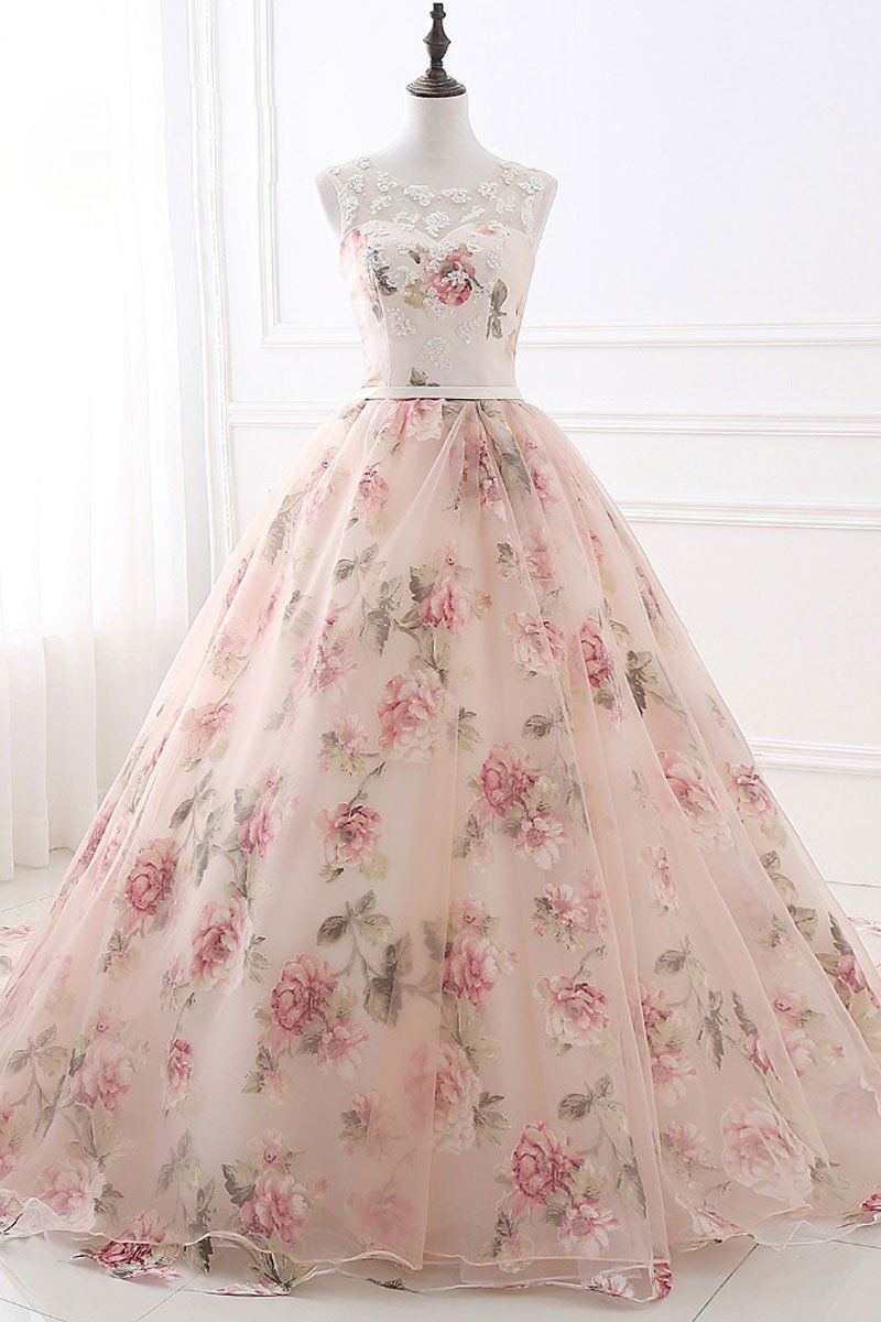 printed evening gowns
