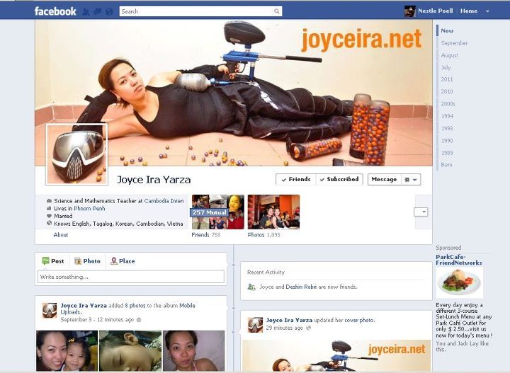 Joyce Ira Yarza Facebook Timeline Design Pinterest Timeline design