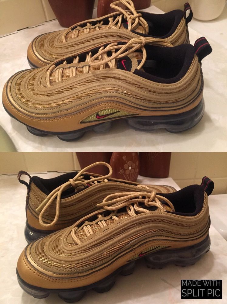 Nike Air Vapormax '97 Metallic Gold Size 5.5 #fashion eBay link) nike air max 97 metallic gold #fashion #clothing