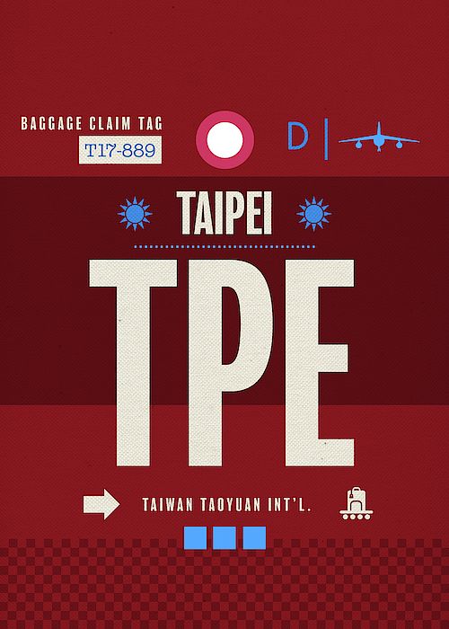 taipei tpe taiwan airport code baggage claim luggage tag