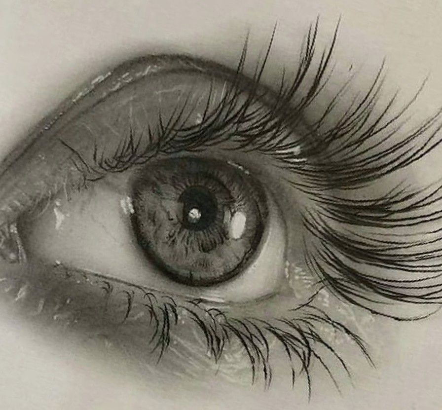 Black Pencil Eye Painting