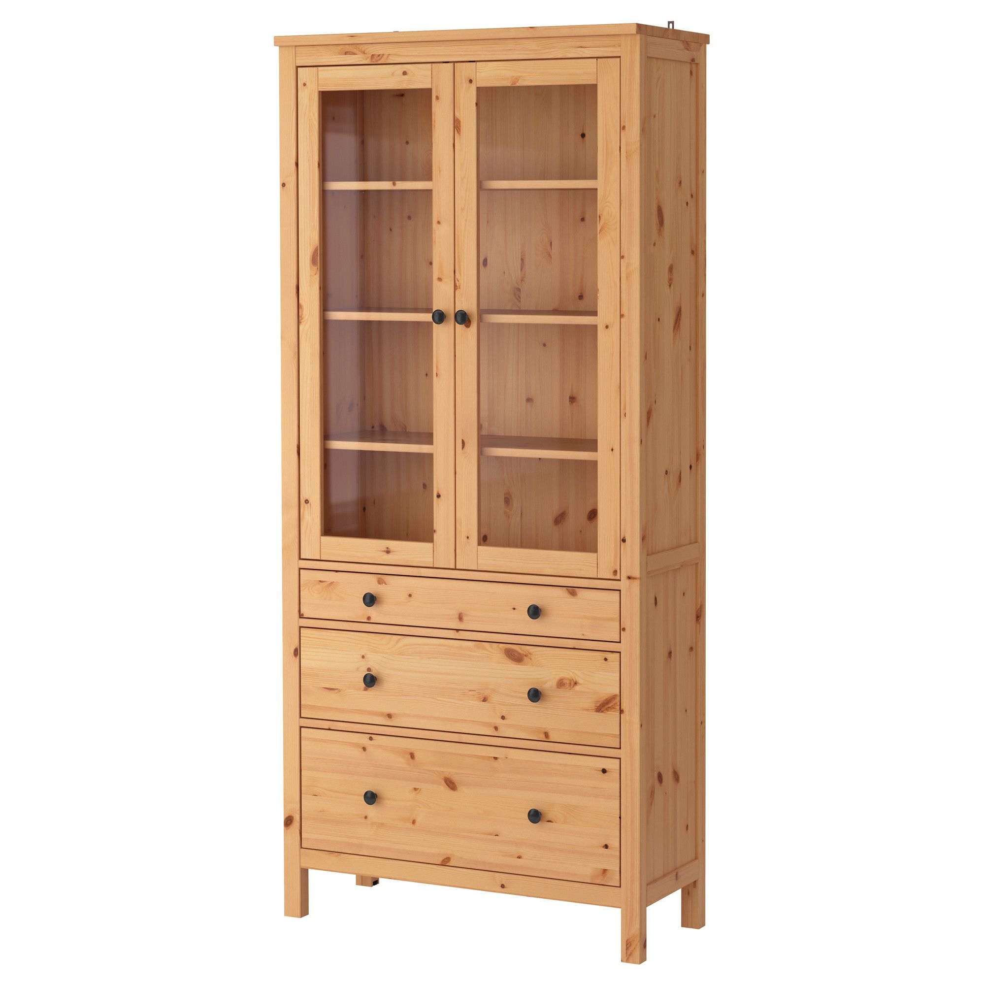Ikea Hemnes Glass Door Cabinet With 3 Drawers Light Brown Home Furnishings Kitchens Appliances Sofas Beds Mattresses Ikea