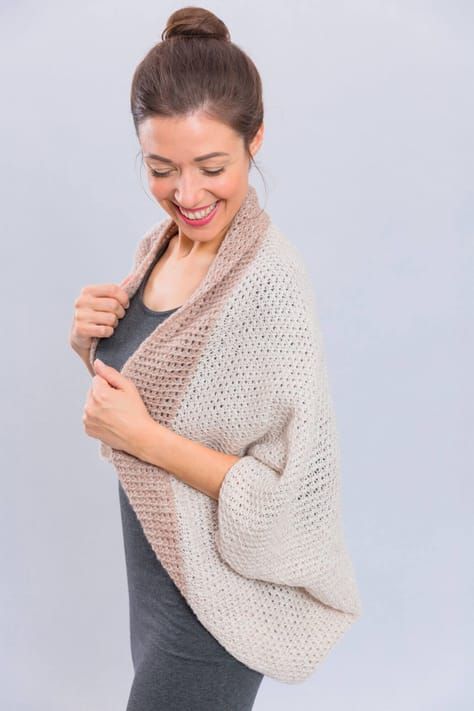 Tunesisch gehäkelter Seelenwärmer - kostenlose Häkelanleitung #shrugsweater