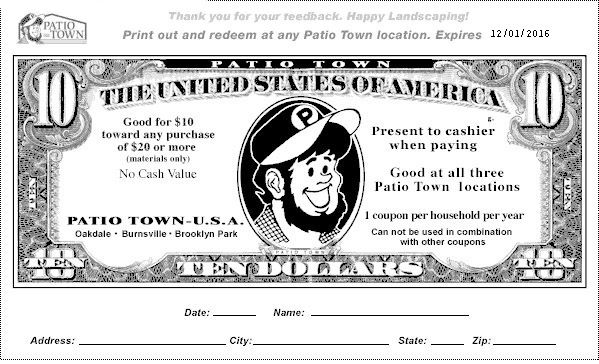 coupons patio town