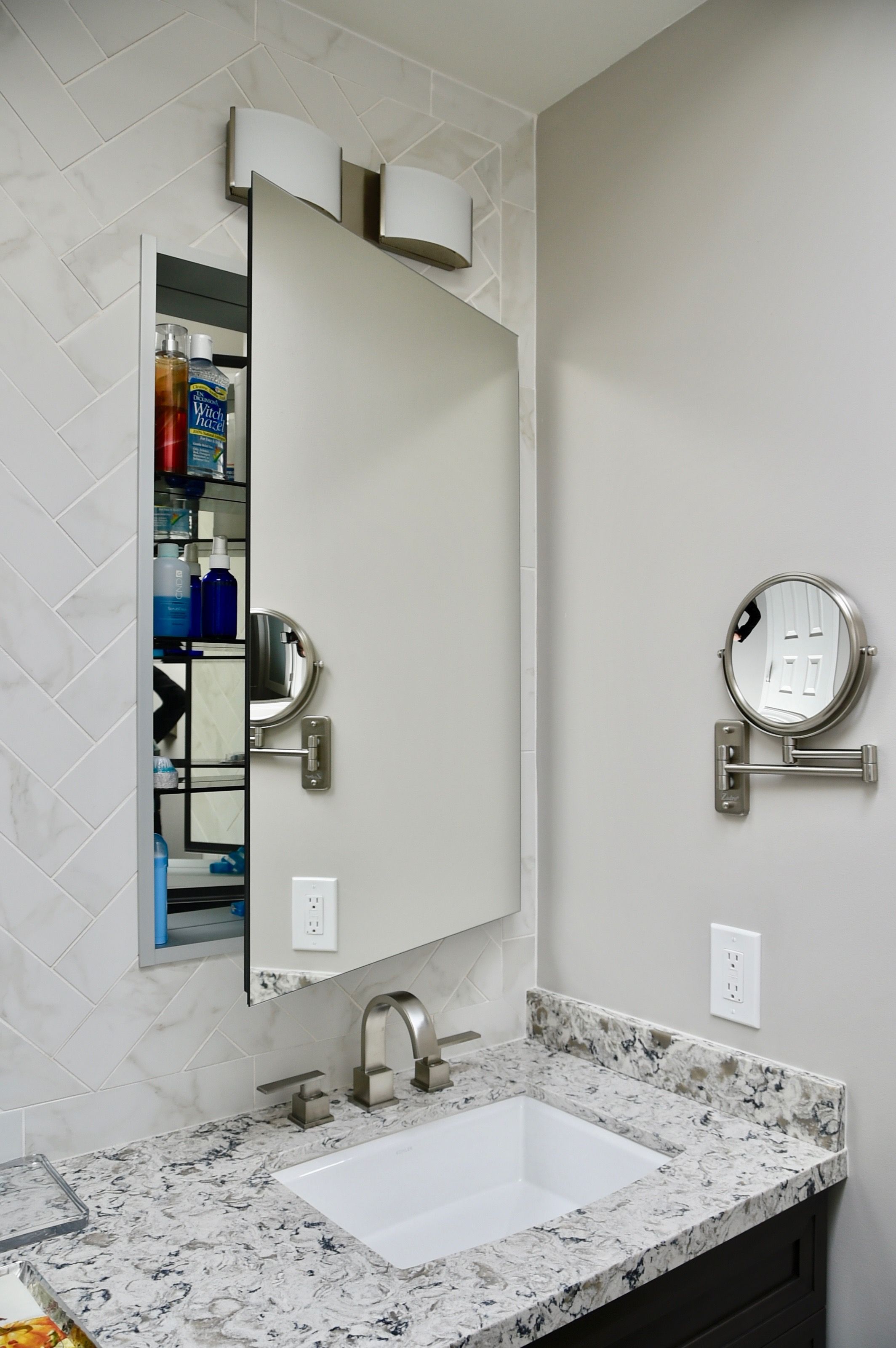 Storage Cabinets That Go Between Mirrors In Bathroom Ideas 791