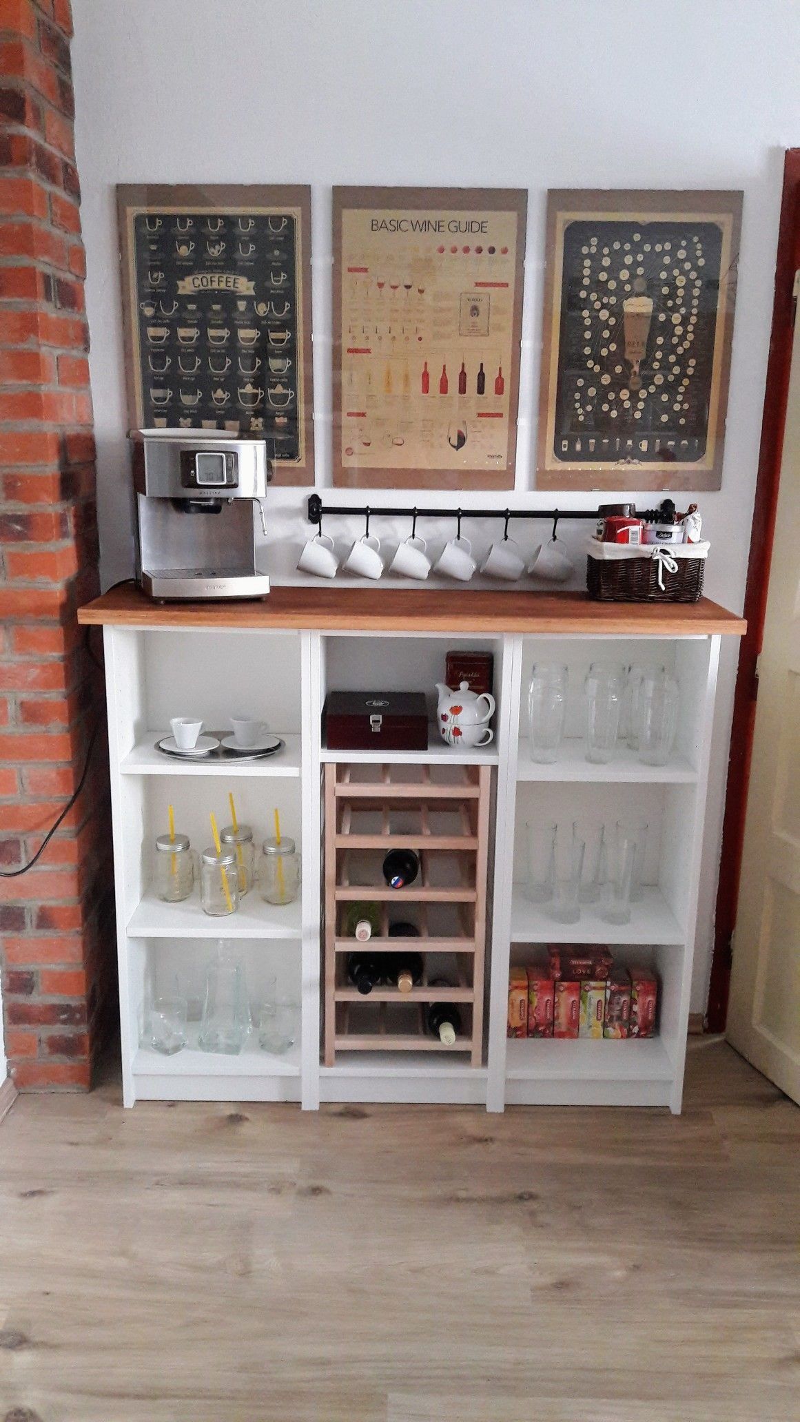 DIY Ikea Billy coffee & wine bar 1000 Ikea diy, Ikea bar, Kaffeebar diy