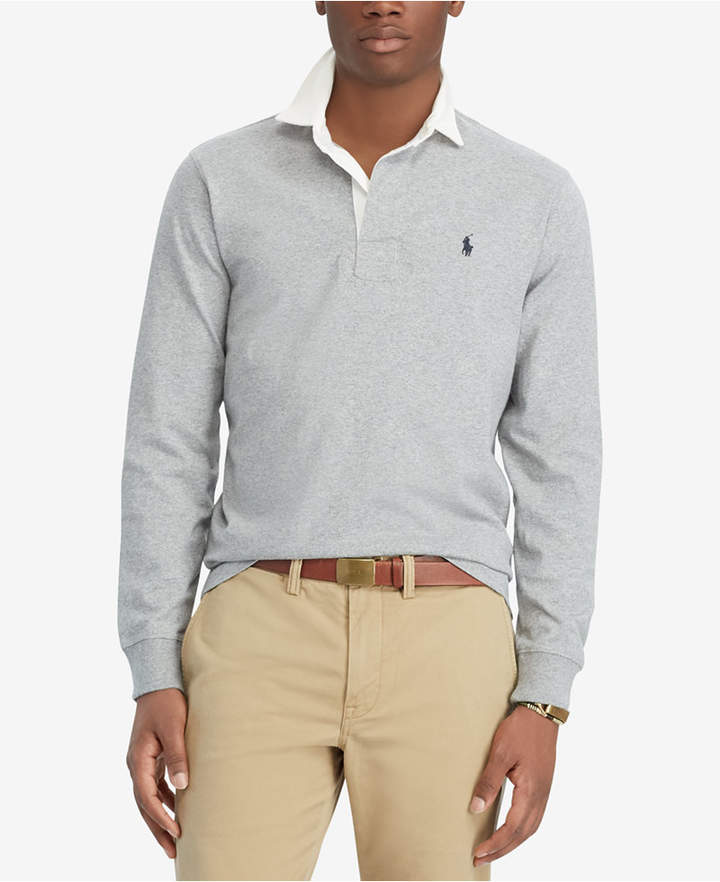 Polo Ralph Lauren Men/'s Gray Heather Iconic Rugby Polo Shirt