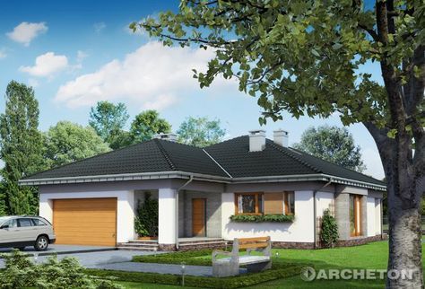 Projekt Domu Koniczynka G2 Dom Parterowy Na Rzucie W Kształcie