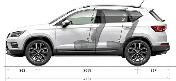 Seat Ateca Side Dimensions New Cars Car Vehicles Seat Ateca Side Dimensions Specs Cars Rolling Carts