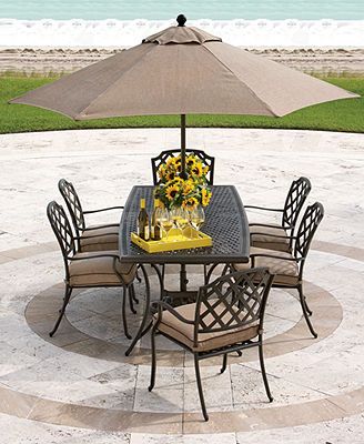 Grove Hill Outdoor 7 Piece Set 84 X 38 Dining Table And 6 Dining Table