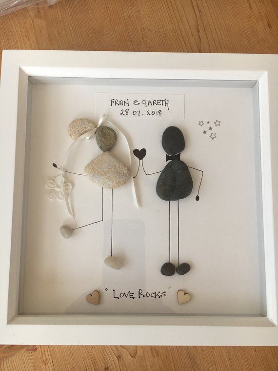 Wedding Gift Pebble Art Personable Two People Celebrating - Etsy UK