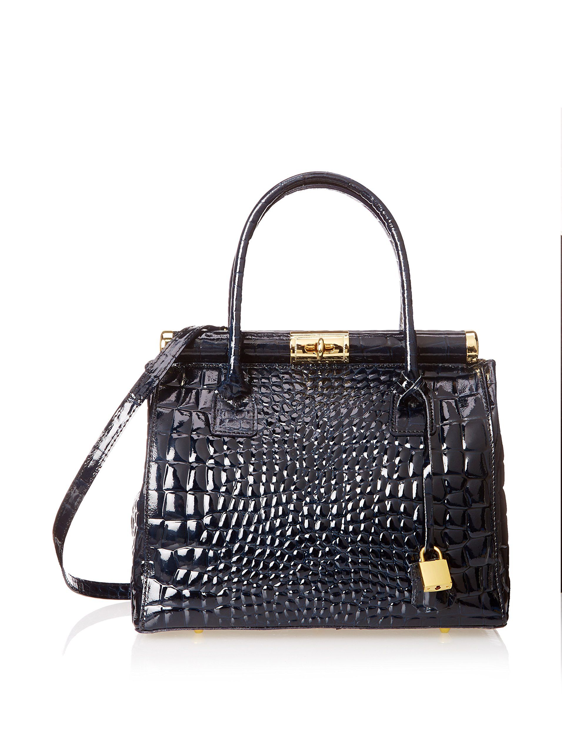 Merci Marie Women S Sofia Patent Small Two Handle Handbag Navy At Merci Marie Women S Sofia Patent Small Two Handle Handbag Navy At Myhabit