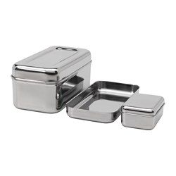 / Set of 4 Toggle Box Lid Stainless Steel/