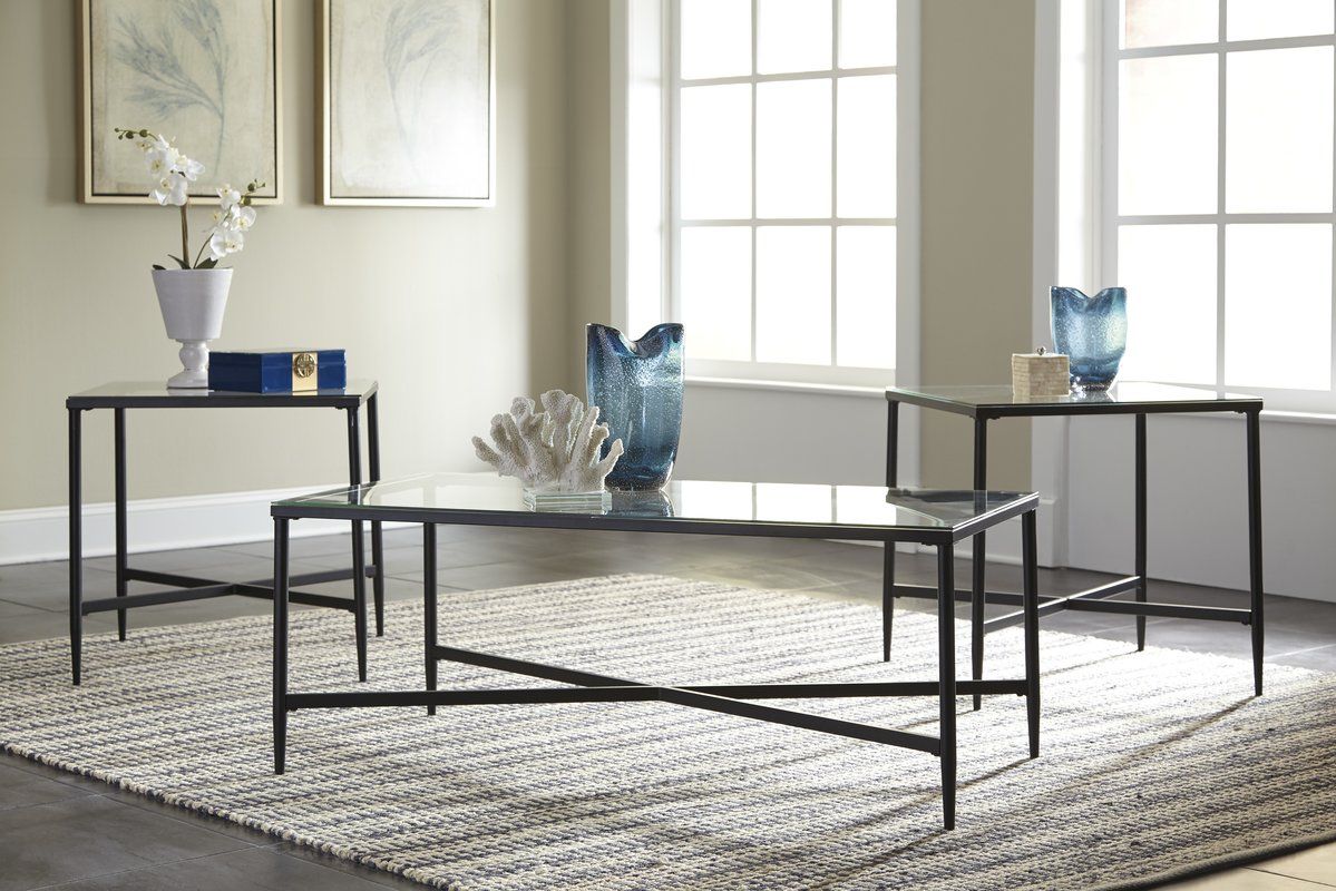 Melanie 3 Piece Coffee Table Set Nesting 3 Piece Coffee Table