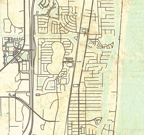 Highland Beach Fl Canvas Print Florida Vintage Map City Highland Beach Fl Canvas Print Florida Vintage Map City
