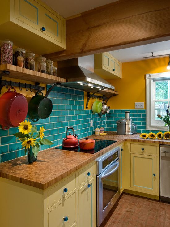 Ly Wok Le Creuset For Your Wonderful Kitchen Traditional Ly Wok Le Creuset For Your Wonderful Kitchen Traditional On Wall Side Of Frige Teakettle Tangerine Blue Tiles Backsplash