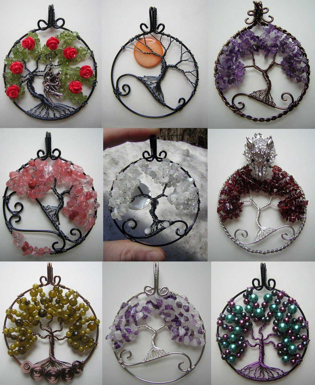 Tree+of+Life+Pendant+Collage+2+by+Pinkfirefly135.deviantart.com+on+@deviantART Wire Crafts, Diy And Crafts, Arts And Crafts, Jewelry Projects, Jewelry Crafts, Handmade Jewelry, Tree Of Life Jewelry, Tree Of Life Pendant, Wire Work Jewelry