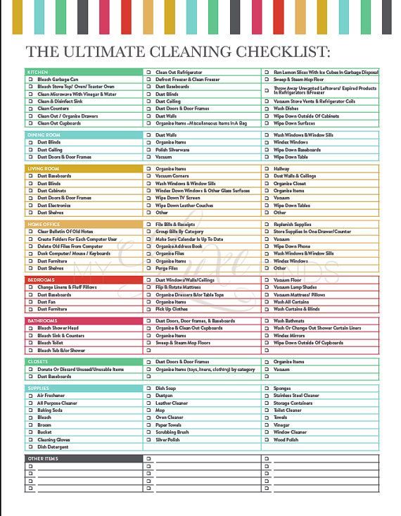 the ultimate house cleaning checklist printable pdf use code checklist house cleaning