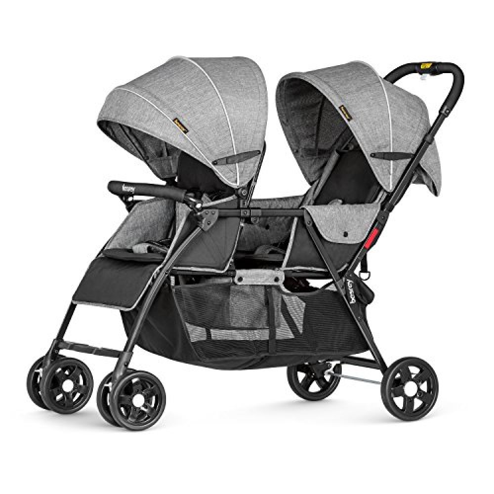 Double Stroller Jogger Buggy Pram Twin Two Side By Side Seat Chair Baby Kid Sit