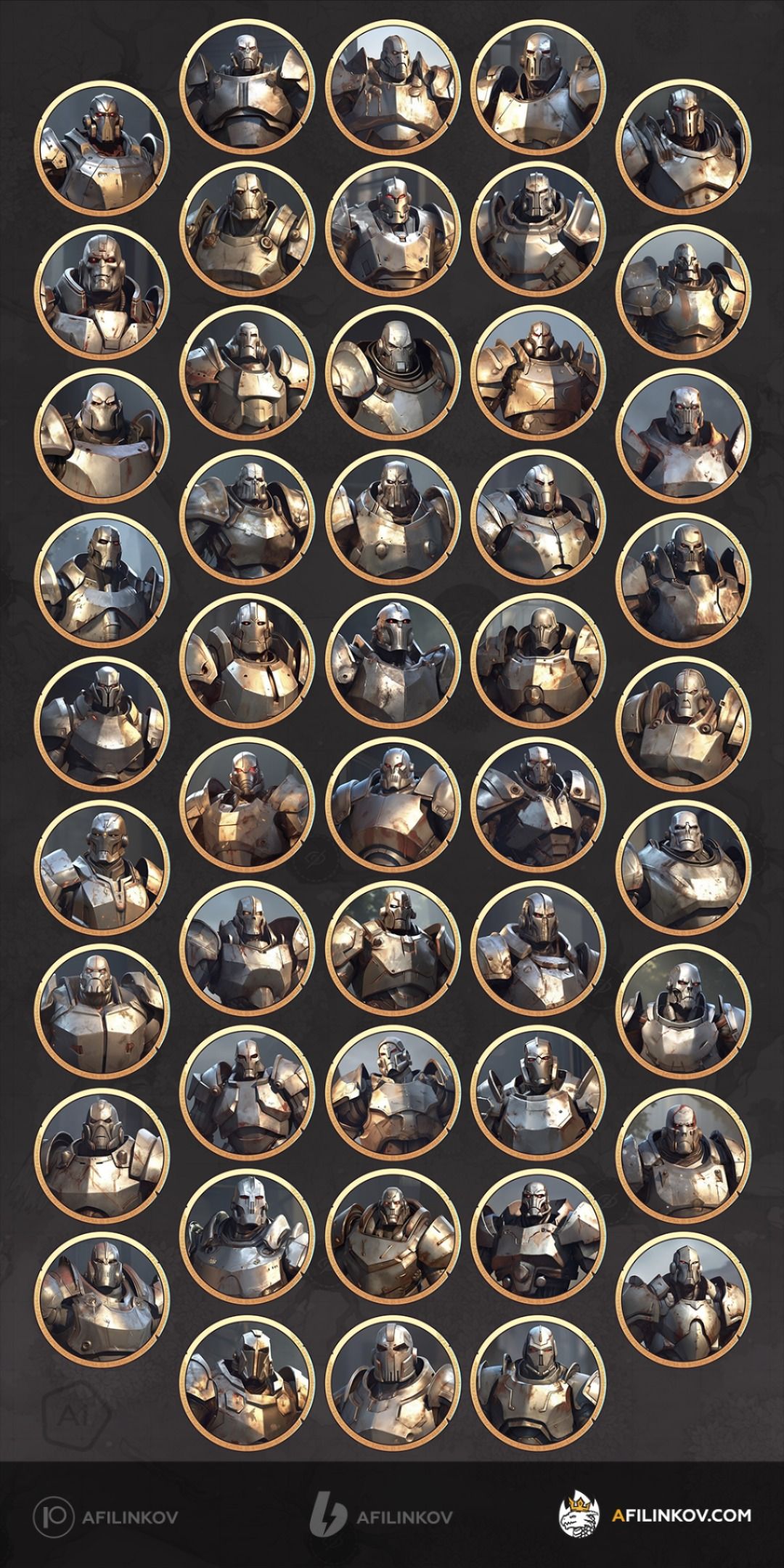 Warforged DnD token / NPC token set - AFilinkov
