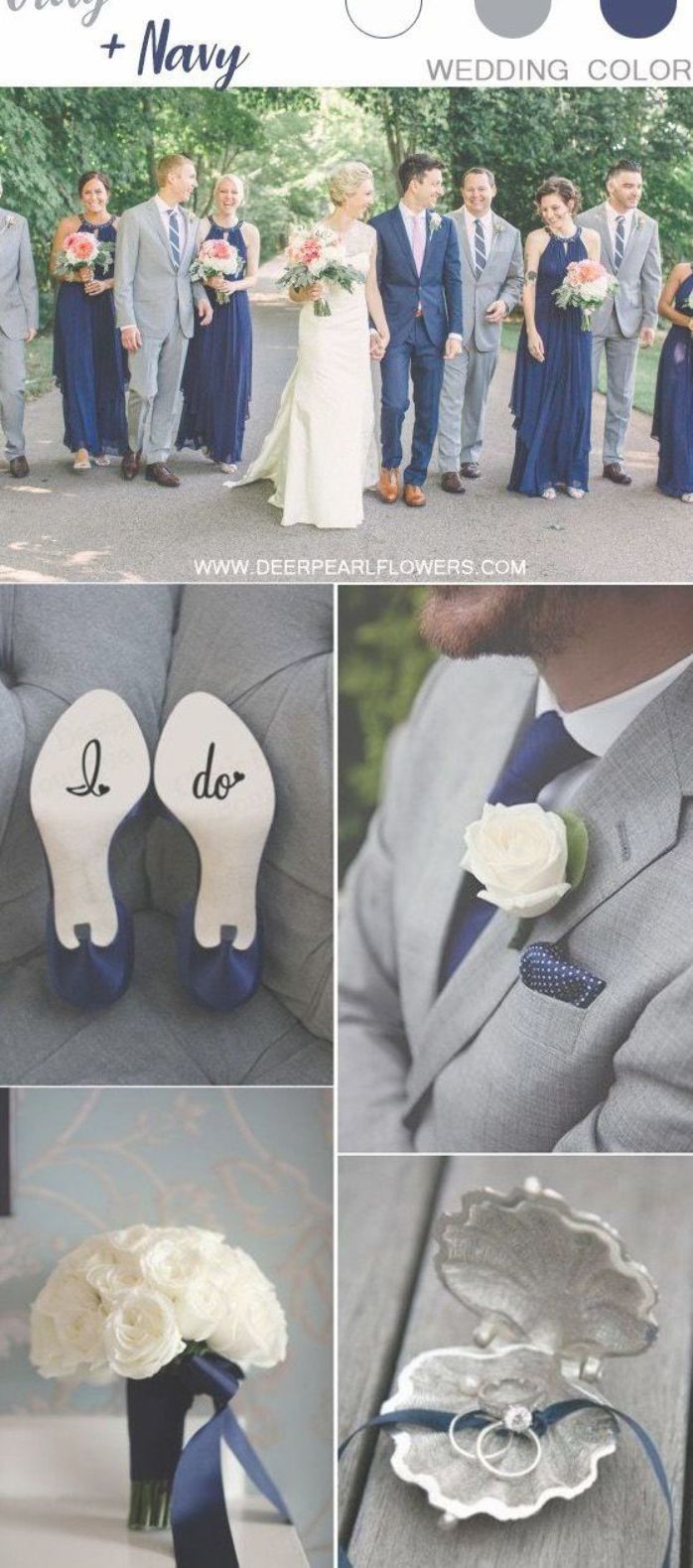 grey and navy blue wedding color ideas #wedding #weddings #weddingideas #weddingcolors #deerpearlflowe