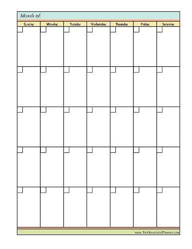 printable blank daily calendar