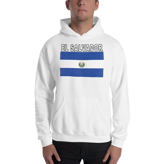 Distressed El Salvador Country Flag Pride El Salvadoran Hoodie Pullover